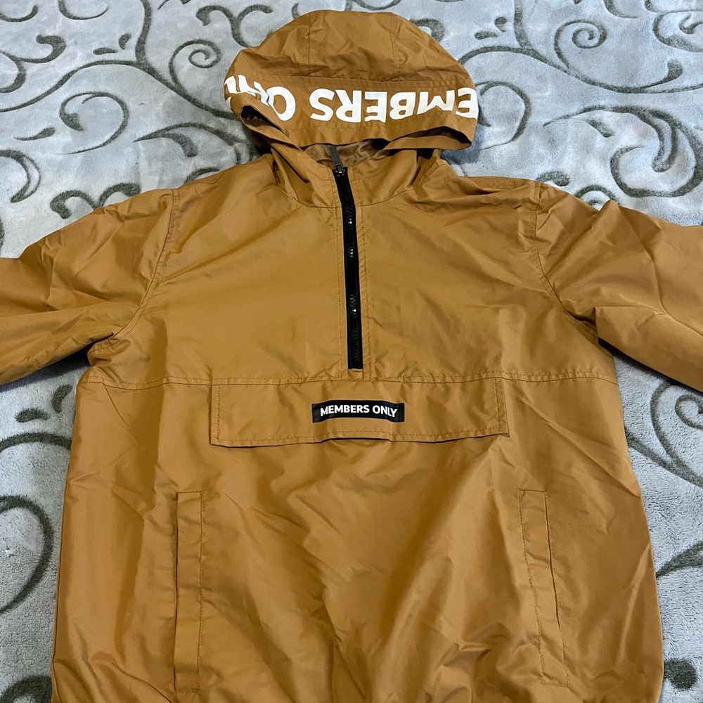Members Only Mustard Windbreaker  Kids XL
